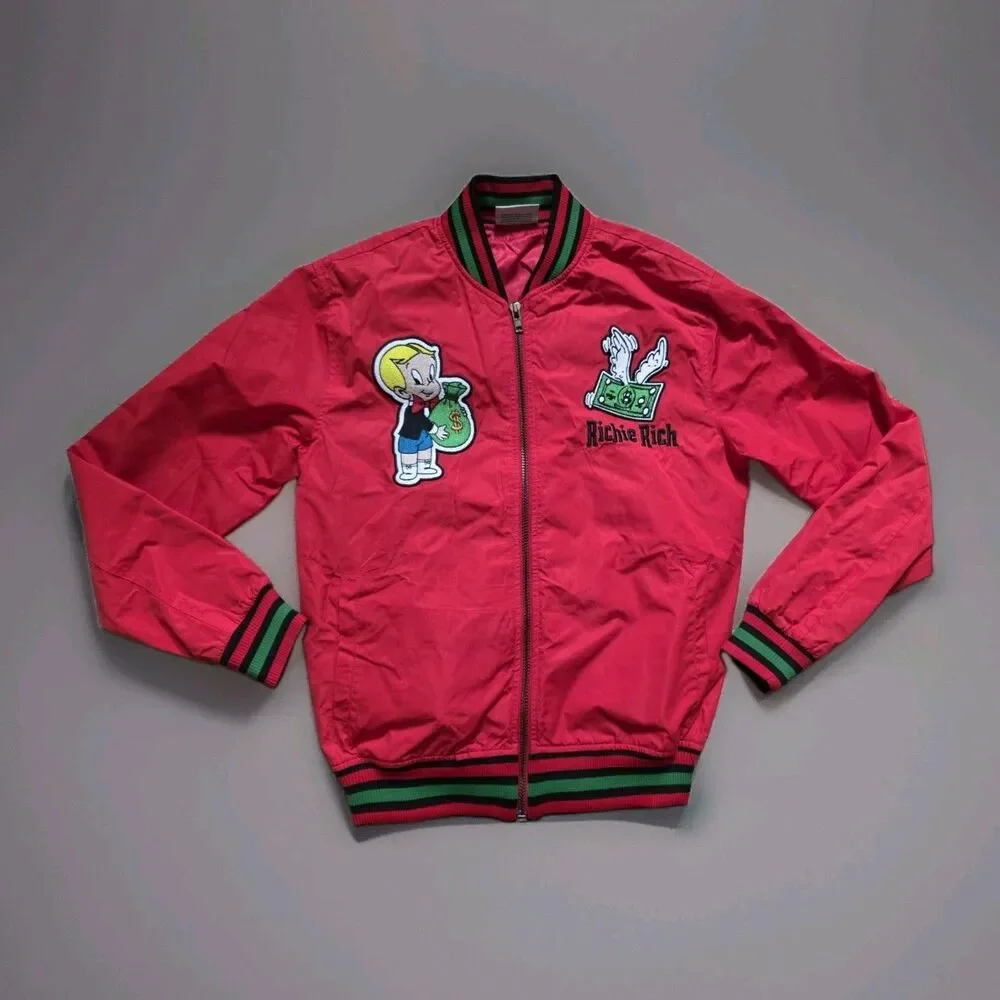 Richie Rich Bomber Jacket Men’s Size Medium Cartoon Graphic Streetwear Y2K Bling